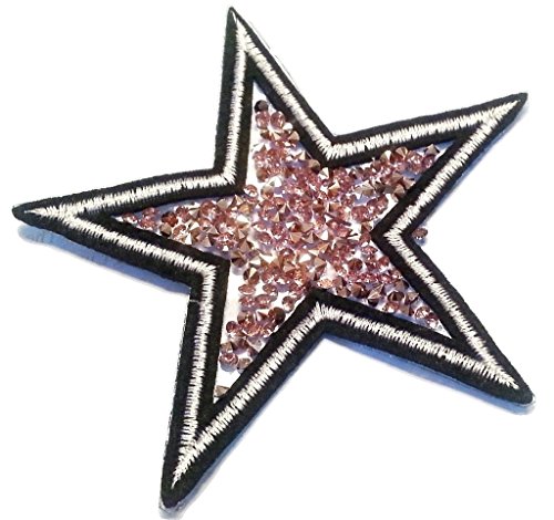 Patch ecusson etoile strass applique etoile strass motif brodé a coudre ecusson strass thermocollant pour couture vetements veste sac decoration customisation...
