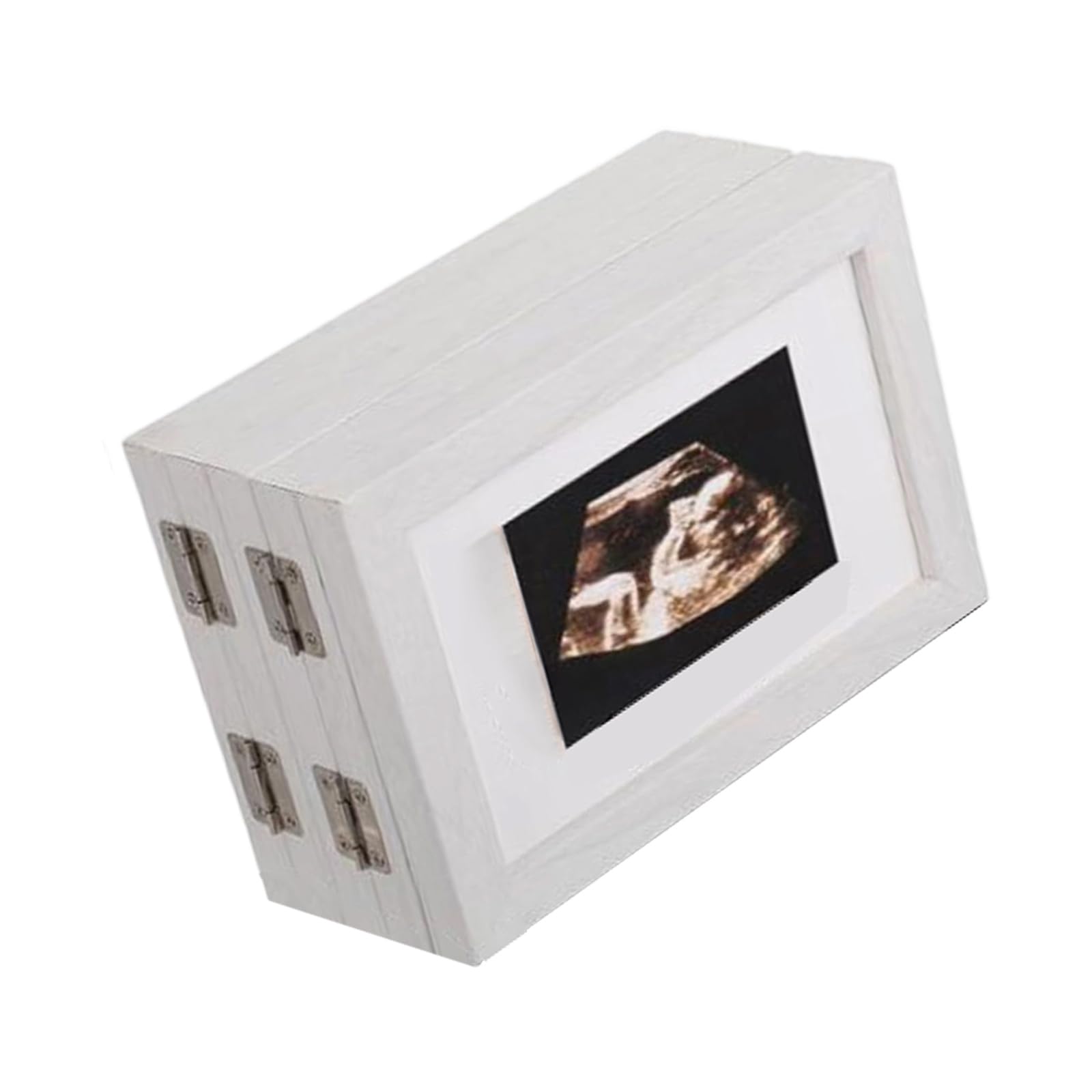 Natural Wood Newborn Photo Collage Frame 5 Folding Sonogram Picture Multi Picture Display Safe Nursery Decoration Wooden Folding Photo