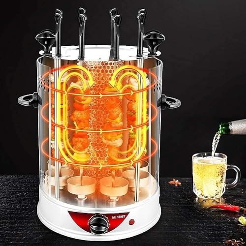 Pionowy Obrotowy Grill Grill Elektryczny Bezdymny Do Kebab, Szaszłyków, Pieczenia - Idealny Na Imprezy Domowe - Automatyczna Rotisserie W Zestawie