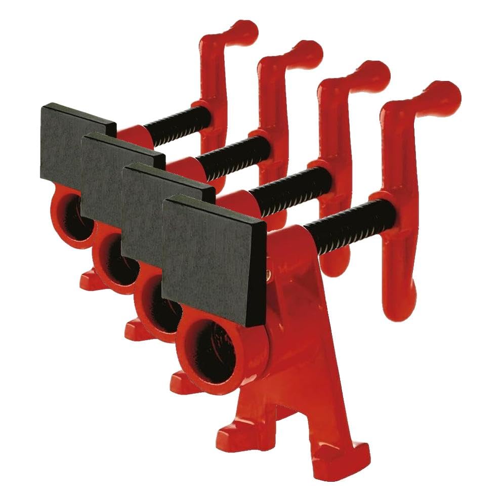 Bessey BPC-H34, 3/4-In. H Style Pipe Clamps - Incredibly Versatile, Easy To Assemble, Indespensable Workshop Clamp For Woodworking, Carpentry, Home Improvement, and DIY Projects, 3/4 Inch (Pack of 4)