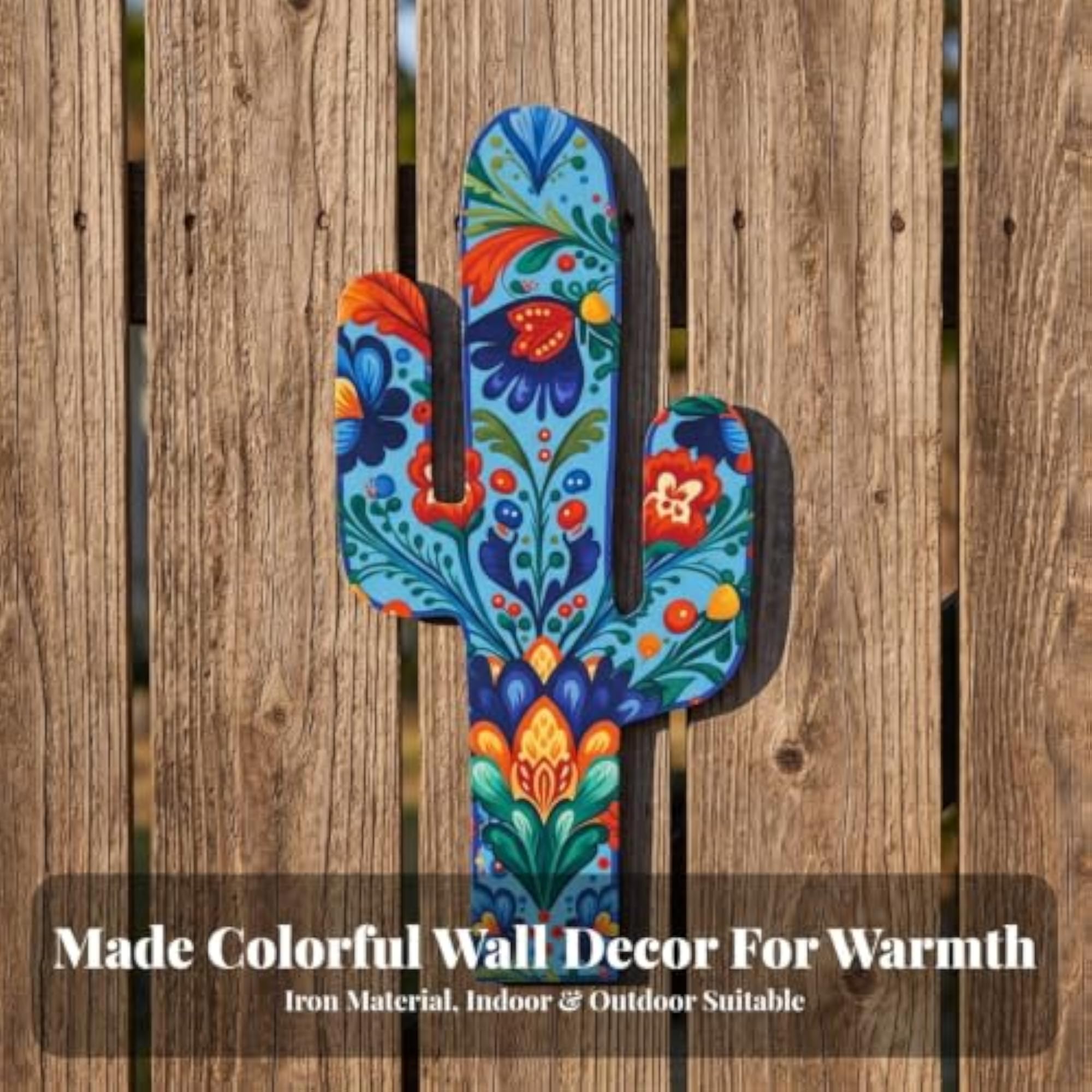 Lightweight Metal Cactus Wall Art for Living Room