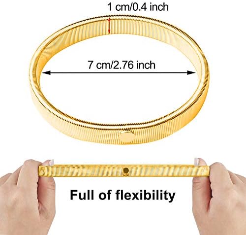 ZAWTR 3 Pairs Shirt Sleeve Holders, Anti-Slip Stretch Shirts Garters Elastic Armbands, Metal Sleeve Cuffs Armlets for Men Women (Gold Black Silver)