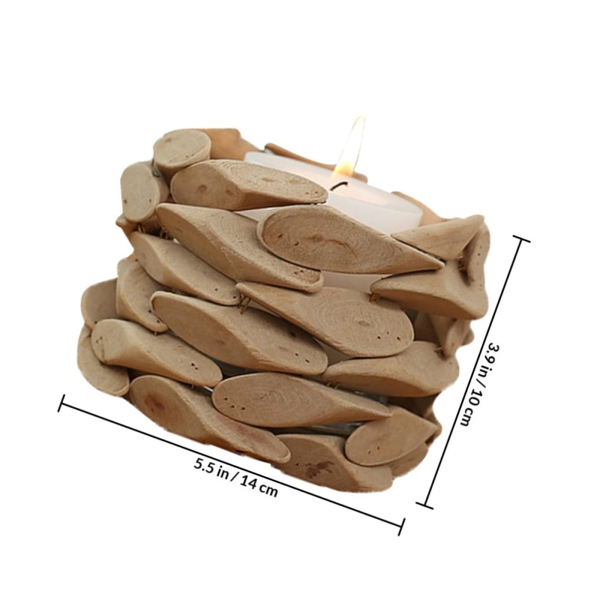 Portacandele Rotondo Decorativo in Legno Fatto per Matrimonio