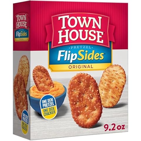 Town House FlipSides Oven Baked Crackers, Lunch Snacks, Snack Crackers, Original, 9.2oz Box (1 Box) Cover