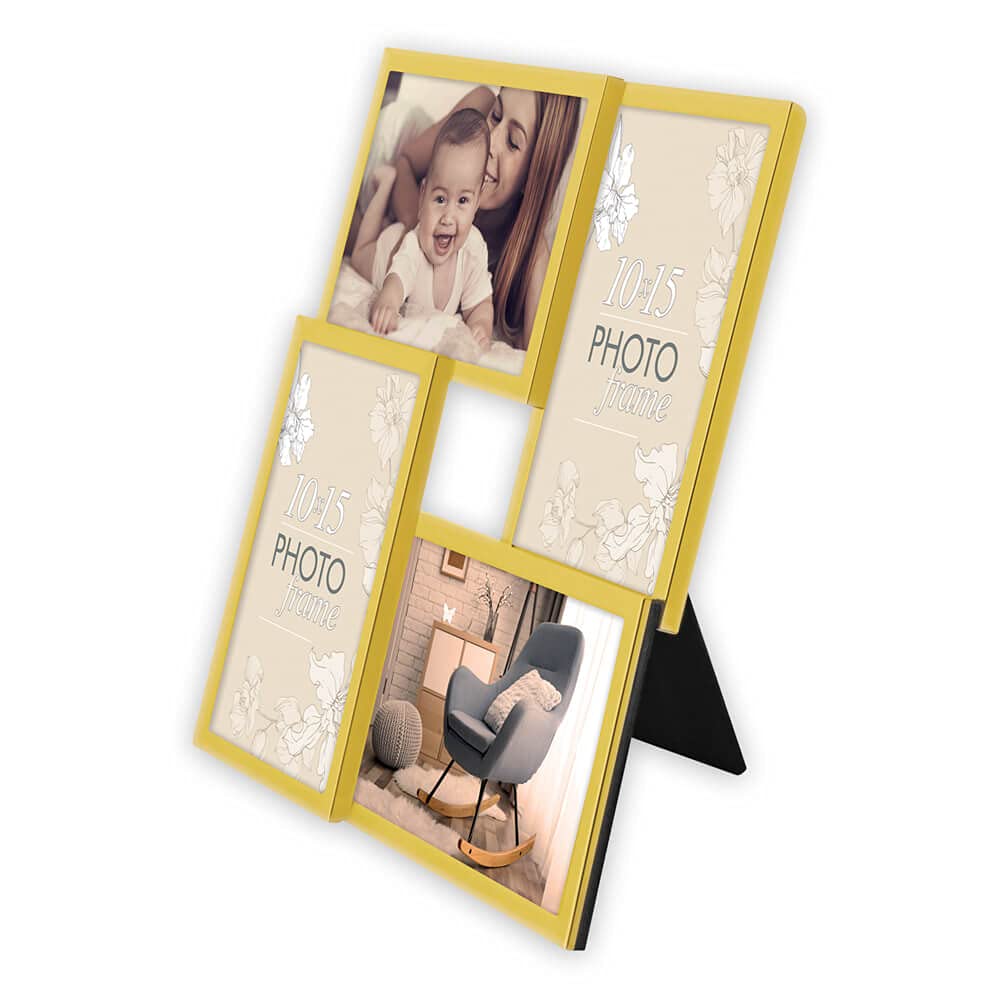 DoDuo Cornici Triple in Legno Pieghevoli, Portafoto Pieghevole in Legno Cornice Fotografica per 3 Fotos Multifoto Cornice per 15x10cm e 13x18cm