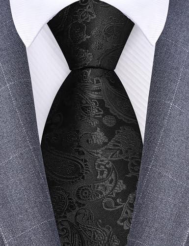 Image of GUSLESON 3.15 inch(8cm) Fashion Paisley Ties Mens Woven Jacquard Necktie for Wedding