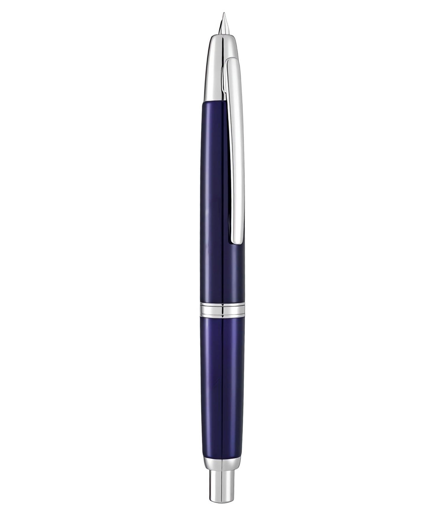 Jinhao 10 Retractable Fountain Pen - Fine Nib, Capless Design, Deep Blue Finish - Complete Writing Set with Converter and Pen Case