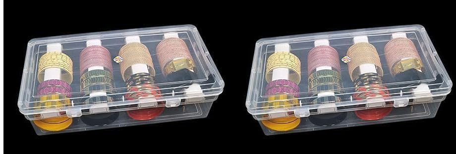 Image of Mahganya Clear Plastic Bangle Box, 4 Compartments pack 2