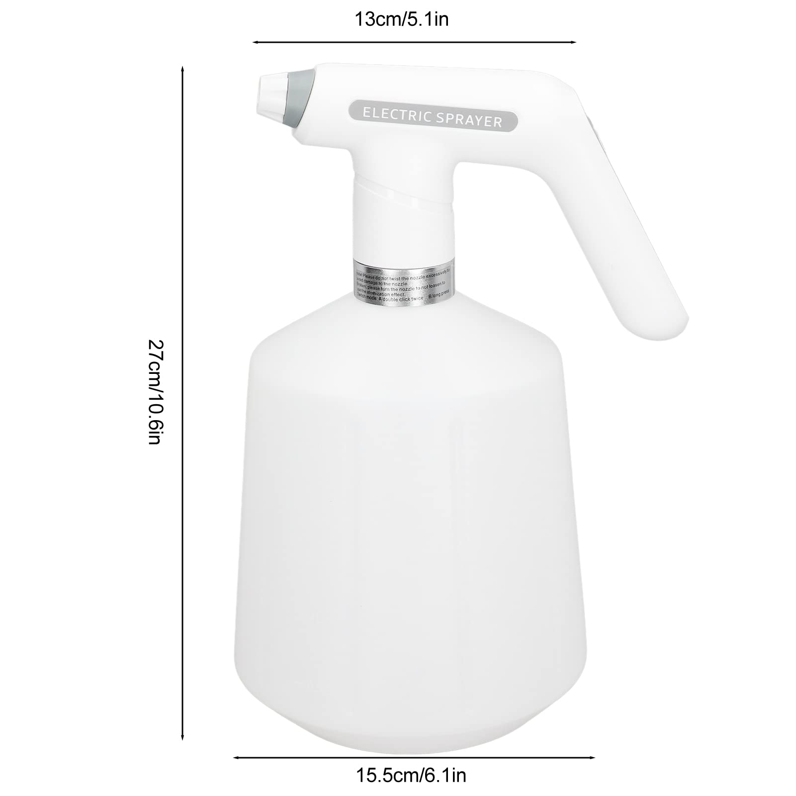 Flacon Pulvérisateur électrique, Brumisateur de Plantes étanche Rechargeable, Arrosoir Automatique avec Volume de Pulvérisation Réglable, Affichage de la Puissance et Chargement USB pour