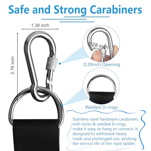 image for itayak 3 Step Boat Rope Ladder, Foldable Assist Boarding Outdoor Climb