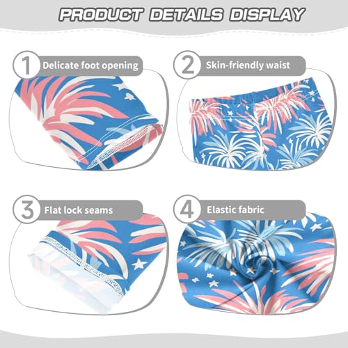 KLL 4th July American Independence Day Toddler Girls' Basic Leggings Fashion High Waisted Yoga Pants Gym3