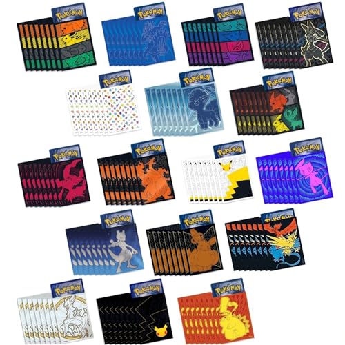 Card Sleeves - 1x Päckchen mit 65 Elite Trainer Sleeves (eine Packung, zufälliges Design) kompatibel mit Pokemon Karten