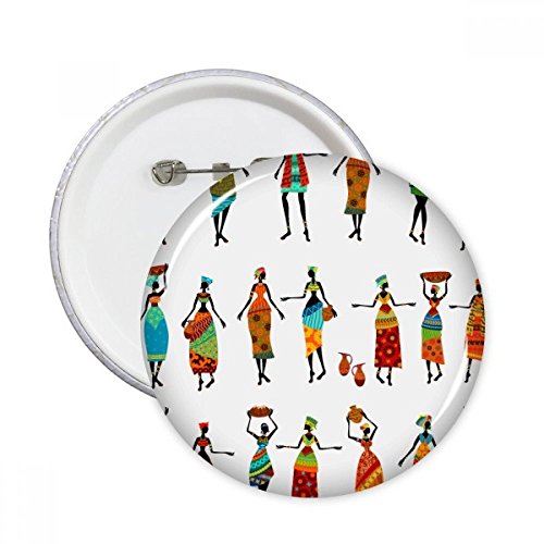 Badge rond totems Afrique noir femmes DIYthinker décoration de vêtements lot de 5 M