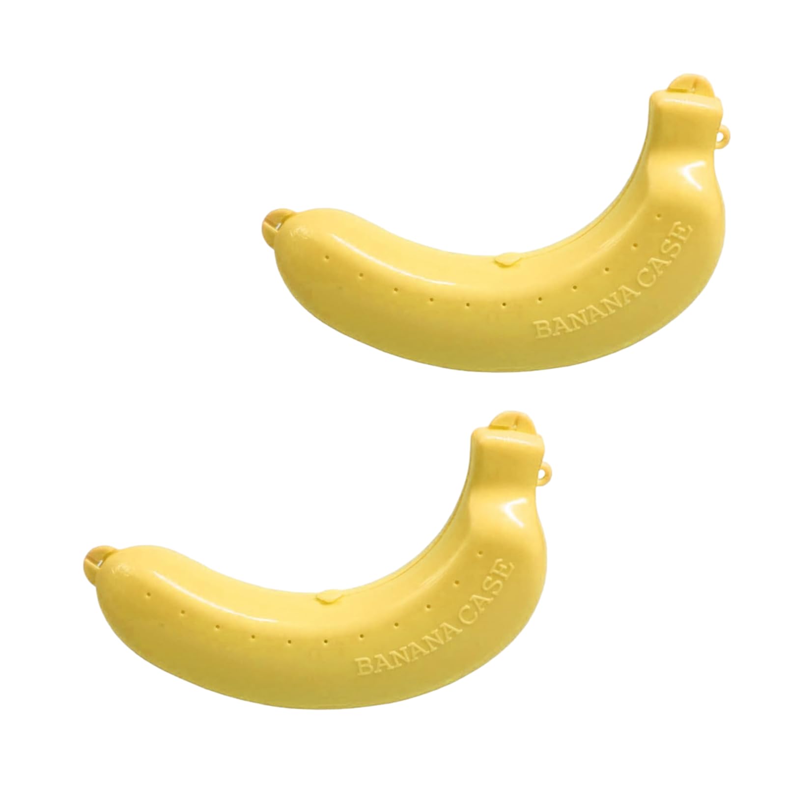 Cldaisy 2Pcs Yellow Banana Storage BPA-Free Outdoor Travel Case, Food Containers,Keep Fresh Banana Keeper and Protector, Cute Banana Carrier Storage Box for Picnic Camping Food Containers