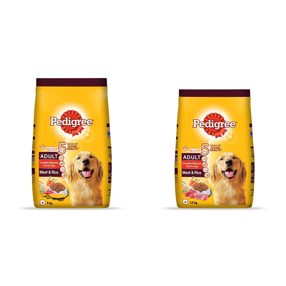 Pedigree Adult Dry Dog Food, Meat & Rice, 3kg Pack and Adult Dry Dog Food, Meat & Rice, 1.2kg Pack (B08GMV2MN6) Amazon Price History, Amazon Price Tracker