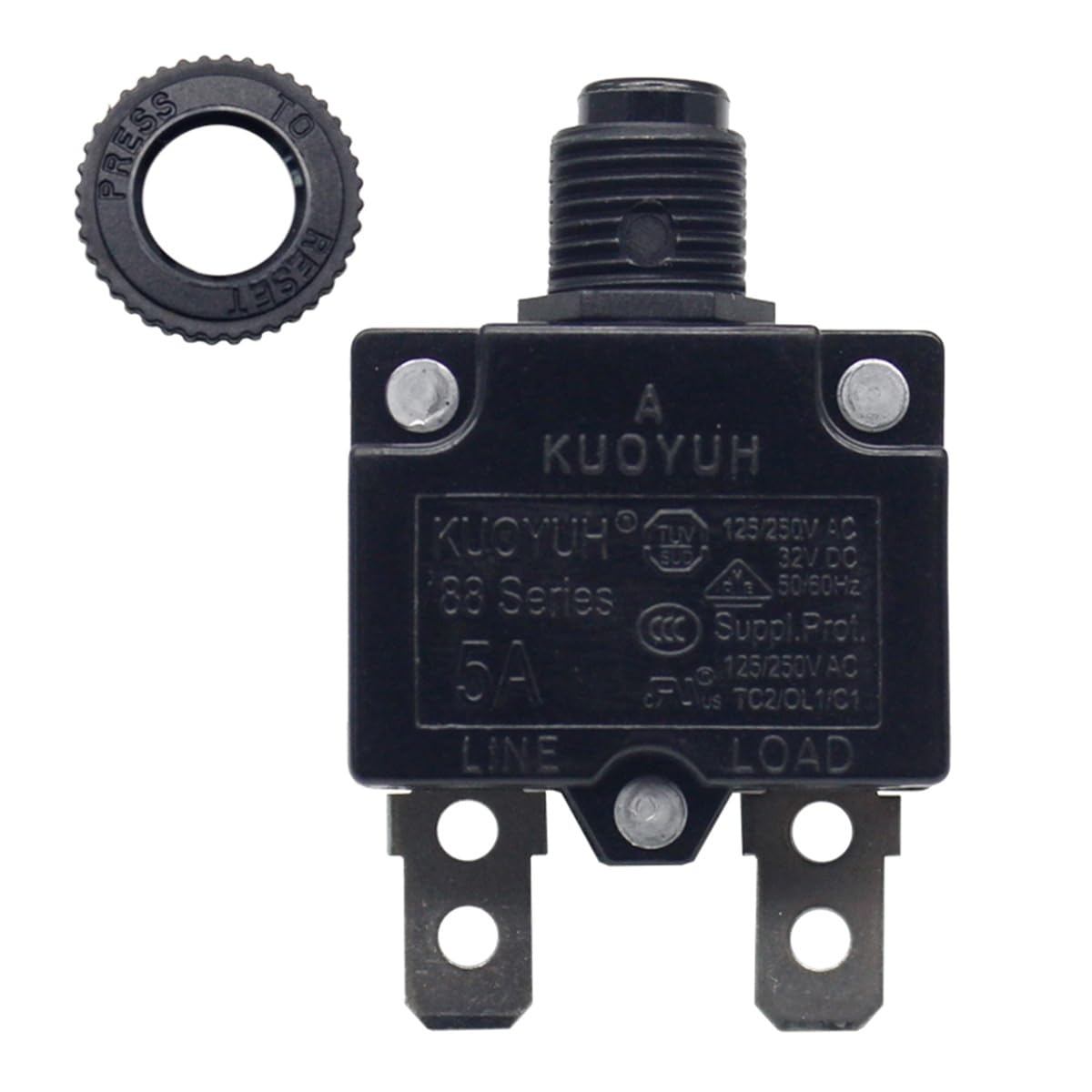KQEC KUOYUH Circuit Breaker 88 Series 125/250VAC 50/60Hz (5A)