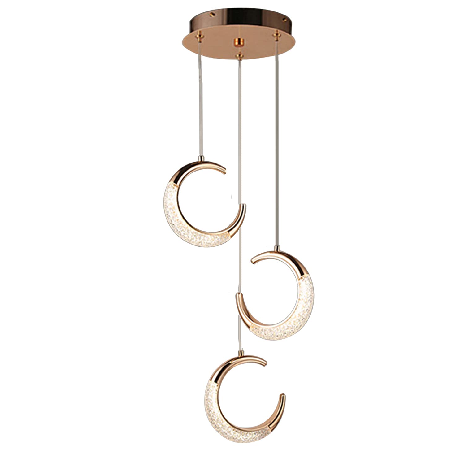 Plafonnier or rose de prestige avec diffuseur acrylique premium