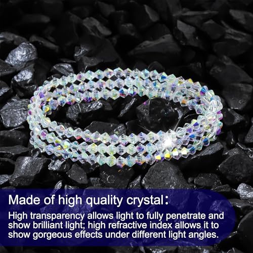 HANGINTHERE 3 Pcs 4mm Austrian Crystal Stretch Bracelets Set for Women,Boxed,Stackable Gift Bracelets for Birthdays, Mother’s Day2