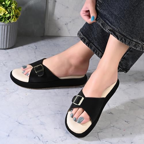 Image of Centrino Women's Sandals | Elegant Stylish Slip-On Chappals for Ladies |Lightweight & Breathable Slippers /Flip-Flops| Durable Outdoor Synthetic Casual Wear,Party and Formal Occasions(9322)