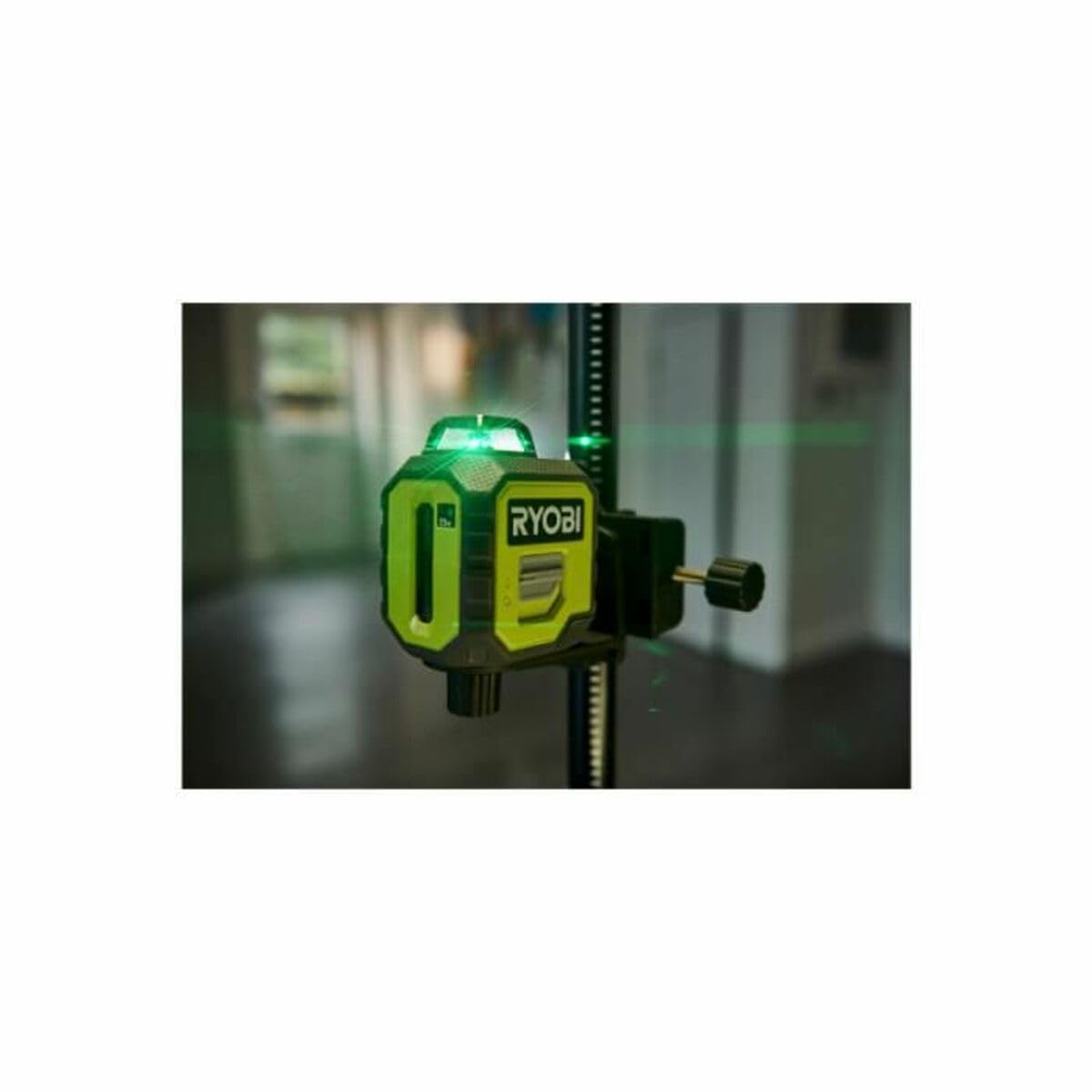 RYOBI - Kit Laser Croix Vert 360° - RB360GLL-K - Niveau Laser Ligne Continue, Canne Télescopique Incluse, Alignement Global Pièce, Haute Précision