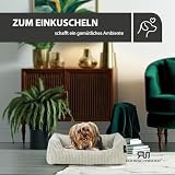 Rohrschneider Hundebett waschbar für kleine und mittelgroße Hunde mit Hundekissen Cord (ca. 55x42 cm) inkl. Gassibeutel (Beige 55 cm, Cordstoff breit)