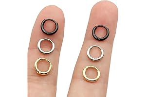 Unique Unisex tragus earrings hoop, 18K Real Gold Plating Surgical Steel Sleeper Tiny Hoop