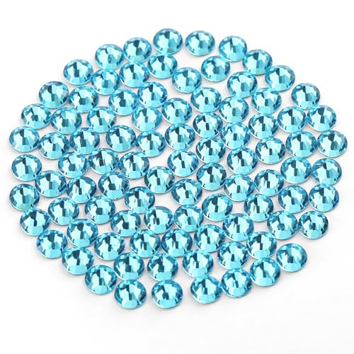 Image of Novani Rhinestones 1440pcs SS20 Glass Rhinestones Crystal Flatback Stones Craft Nail Makeup Bags and Shoe Decoration (SS20, Aquamarine)