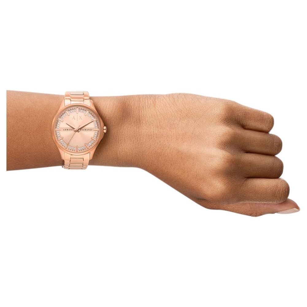 Armani Exchange Orologio da Donna, Quartz 3 Pointer con Braccialetto Lady Hampton AX5264