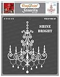 CrafTreat Plantillas reutilizables para candelabros para pintar en pisos, paredes y azulejos – Brillante – 12.0 x 12.0 in – Arte y manualidades para decoración del hogar – Plantilla de pared con citas