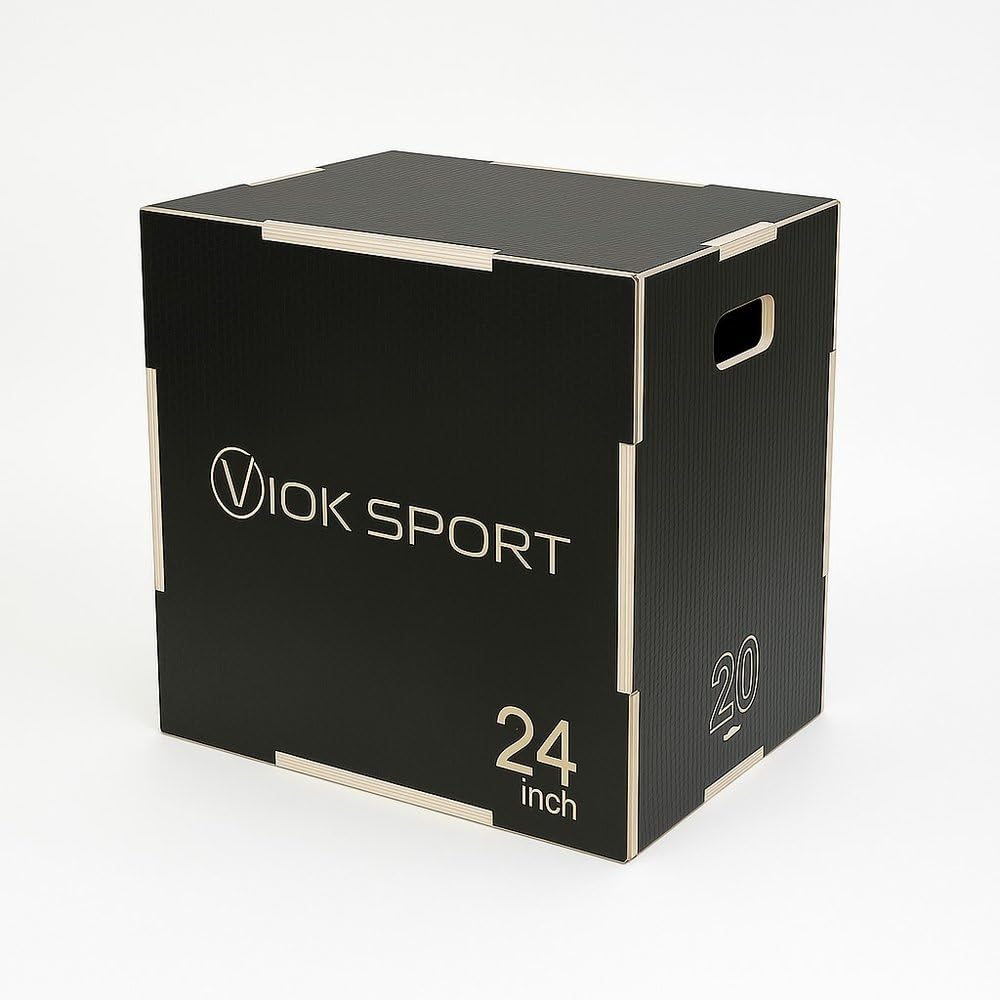 VIOK SPORT Cajón de Salto Pliométrico Negro – para Entrenamiento Funcional, Cross Training y Fitness