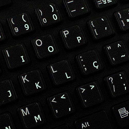4Keyboard PORTUGUESE BRAZILIAN_TRANS_WHITE Portuguese Brazilian Keyboard Stickers cover