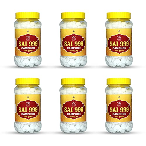 Sai 999 Camphor Tablets (250 Gm * Pack Of 6) For Pooja,Meditation,Havan.
