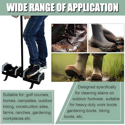 Heavy Duty Shoe Scraper Brush with Handle, Effective Mud Cleaning Tool for Entryway, Farmhouse, Garden, and Front Door