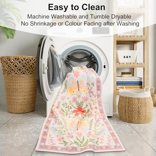 Tapete para sala 5'x7' beige de lana sintética antideslizante miniatura 7