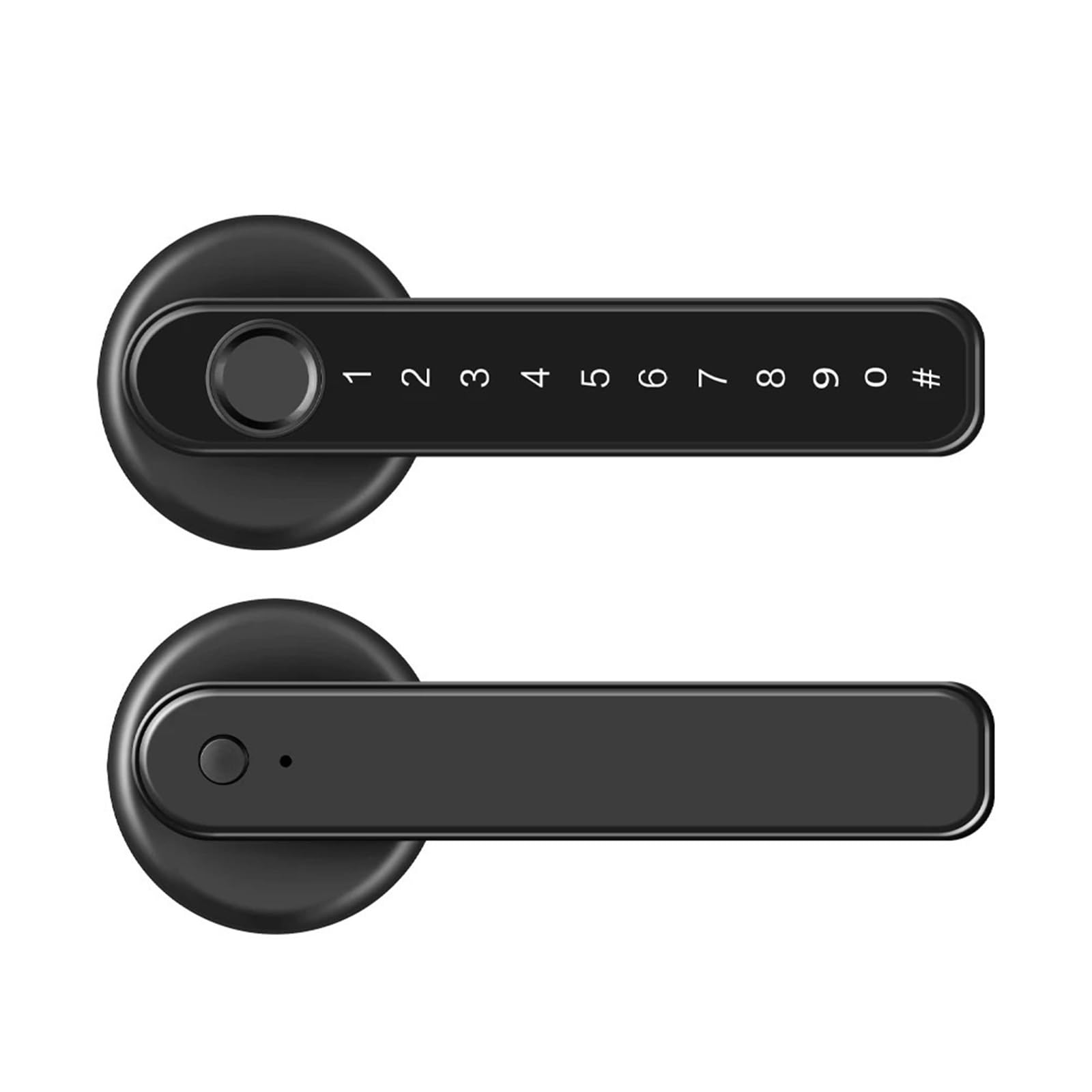 Serrure intelligente à empreintes digitales, Code de mot passe, serrure porte, Bluetooth, biométrique, poignée électronique Bureau Commercial(Black color)