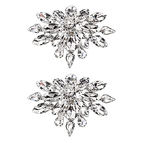 MONLEYTA 2 pièces Cristal Strass fête de Mariage Bal Chaussures Clips Boucles décorations Bricolage Artisanat Accessoires pour mariée Femmes Cover