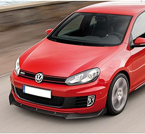 9pcs Combo Front Bumper Body Kit Lip + Side Skirt Extensions Diffuser Compatible with 2010-2013 Volkswagen Golf MK6 GTI Model Only (Painted Carbon)