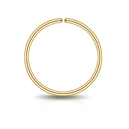 6mm 14k Gold Filled Nose Rings Hoops for Women Men,24 Gauge Super Thin Hoop Nose Ring, Dainty Nose Hoop Ring, 24g Gold Nose Jewelry, Tiny Nose