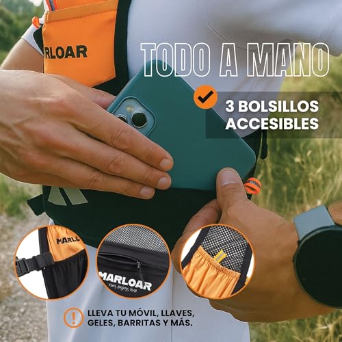 Chaleco de hidratacion para Running, Ciclismo o Trail Running (Black, M) - imagen 5