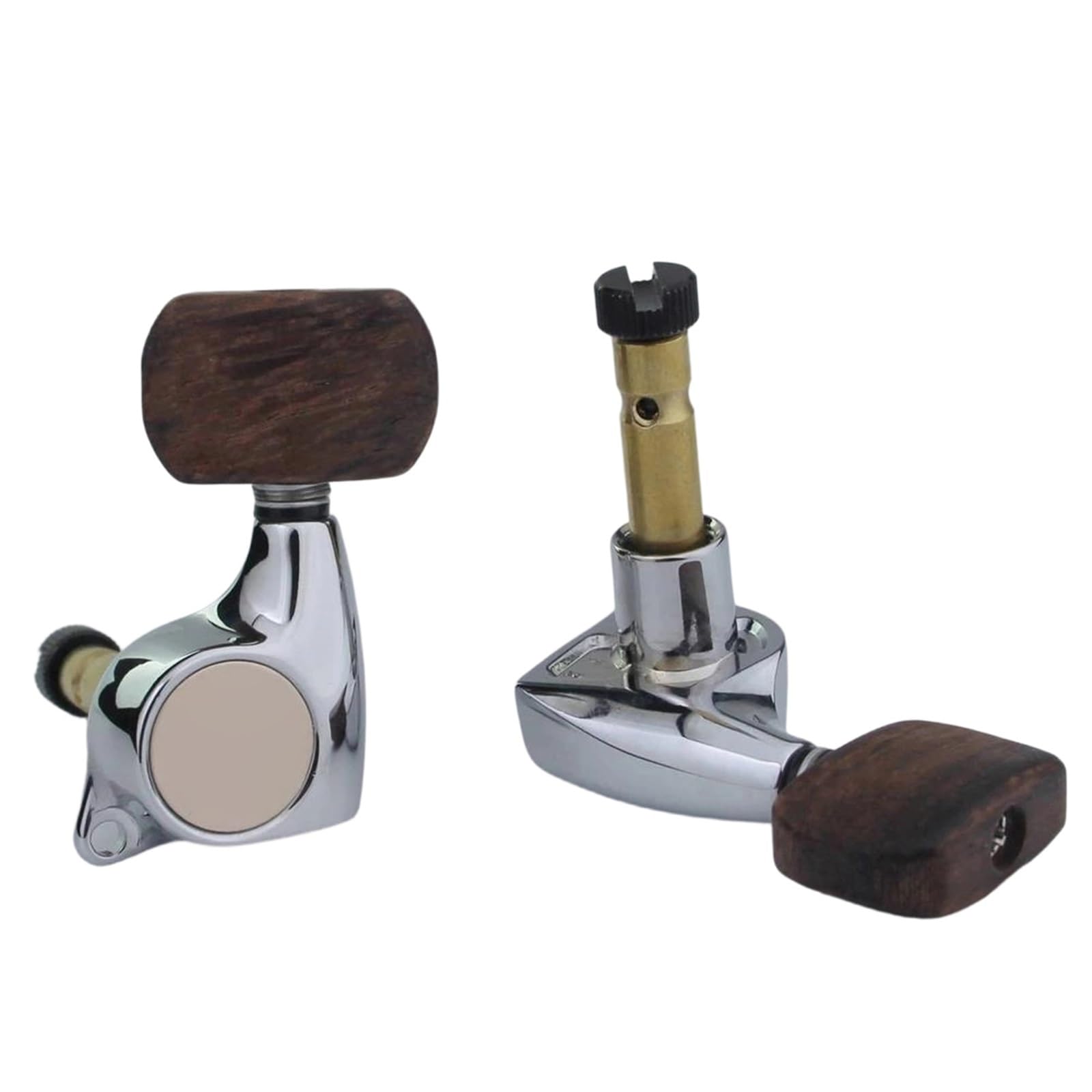 Durable Guitarra Clavijas De Afinación Afinadores De Bloqueo Frontal Clavijeros 3R3L Adecuados Para Guitarra Eléctrica LP(Wooden Handle)