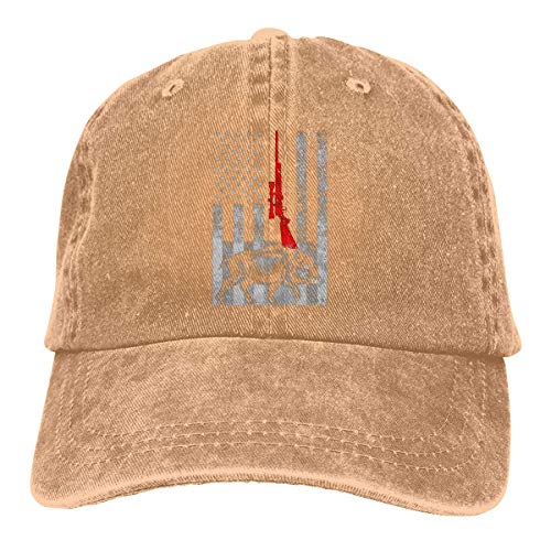 KLING Gorras de béisbol de Tela de Mezclilla Ajustable Unisex Gorra de jabalí con Bandera Americana