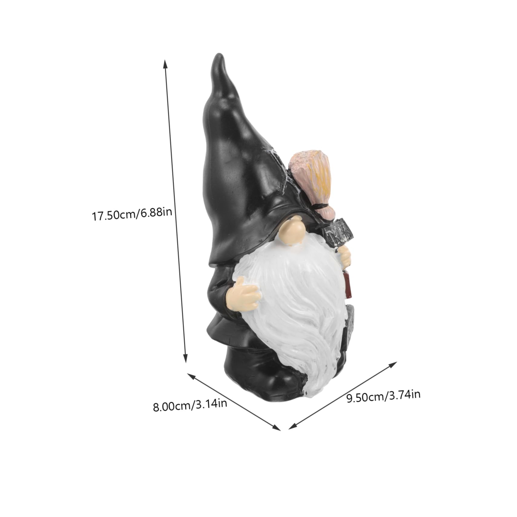 ibasenice Statue de Nain de Jardin GNOME en Résine Noir pour Cour et Jardin