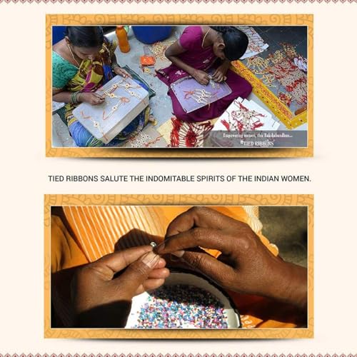 Image of TIED RIBBONS Rakhi for Kids - Krishna & Ganesha Kids Rakhis Set of 2 with Tikka - Kid Rakhi for Brother - for Rakshabandhan Combo Set