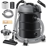 Maskoยฎ Aspirapolvere industriale, in acciaio inox, 2300 W + presa di corrente, aspirazione a secco e a umido, funzione di soffiaggio, Push&Clean, con e senza sacchetto, Antracite
