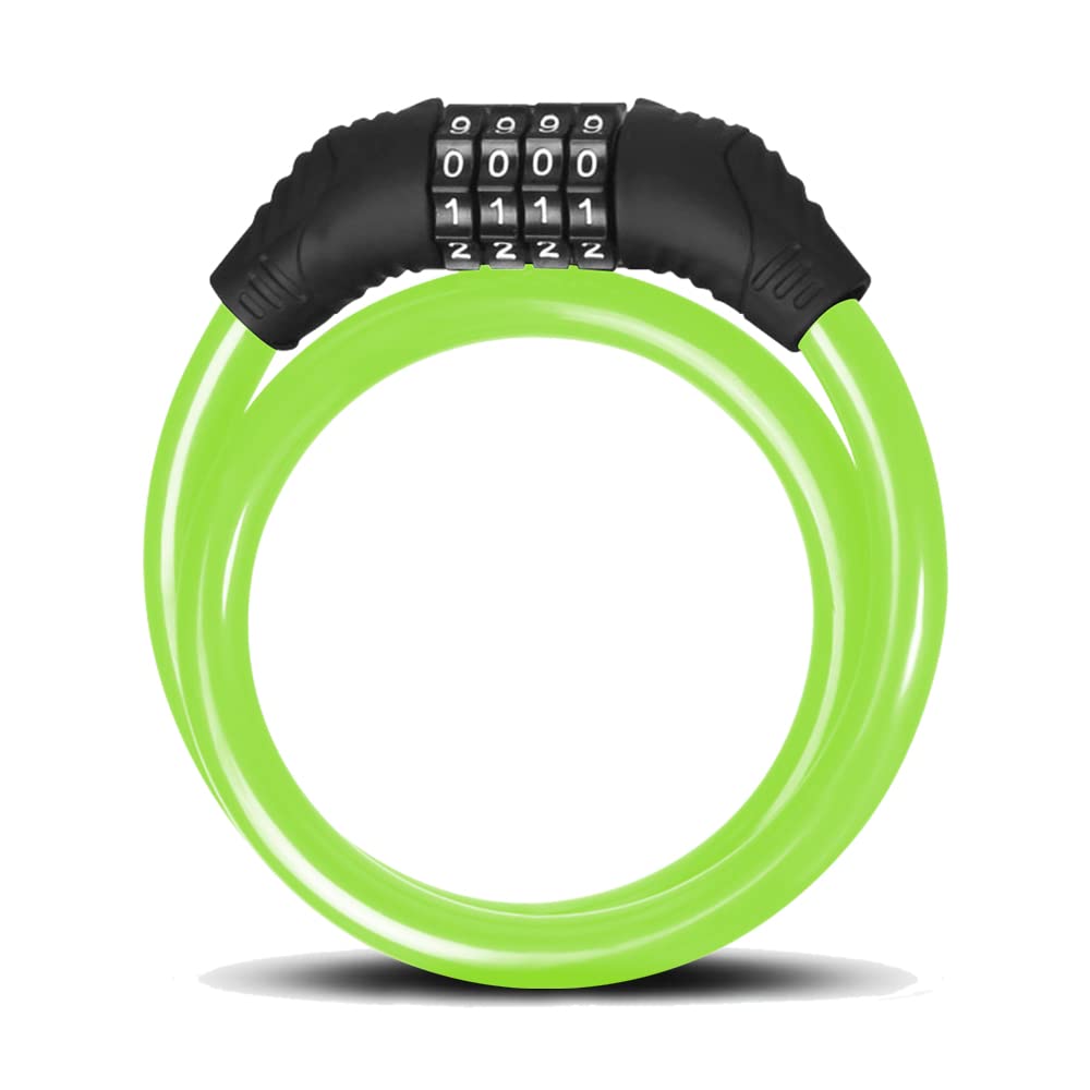 Beeper - Antivol trottinette électrique & vélo à code personnalisable ME129 (Vert, 60cm)