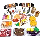Sharplace BBQ-Spielset Pretend Play Essen Spielzeug Grill-Set Barbeque Küche Kochutensilien Rollenspielzeug Kleinkinder Jungen und Geschenke , 80 Stück