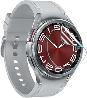 شاشة حماية هيدروجيل مرنة بوضوح HD عالية الدقة ومضادة للخدش وخالية من الفقاعات، سهلة التركيب بتغطية كاملة ومقاومة للغبار وغير زجاجية متوافقة مع ساعة سامسونج ووتش 6 (44 ملم) (قطعة واحدة)، من بيشياكا