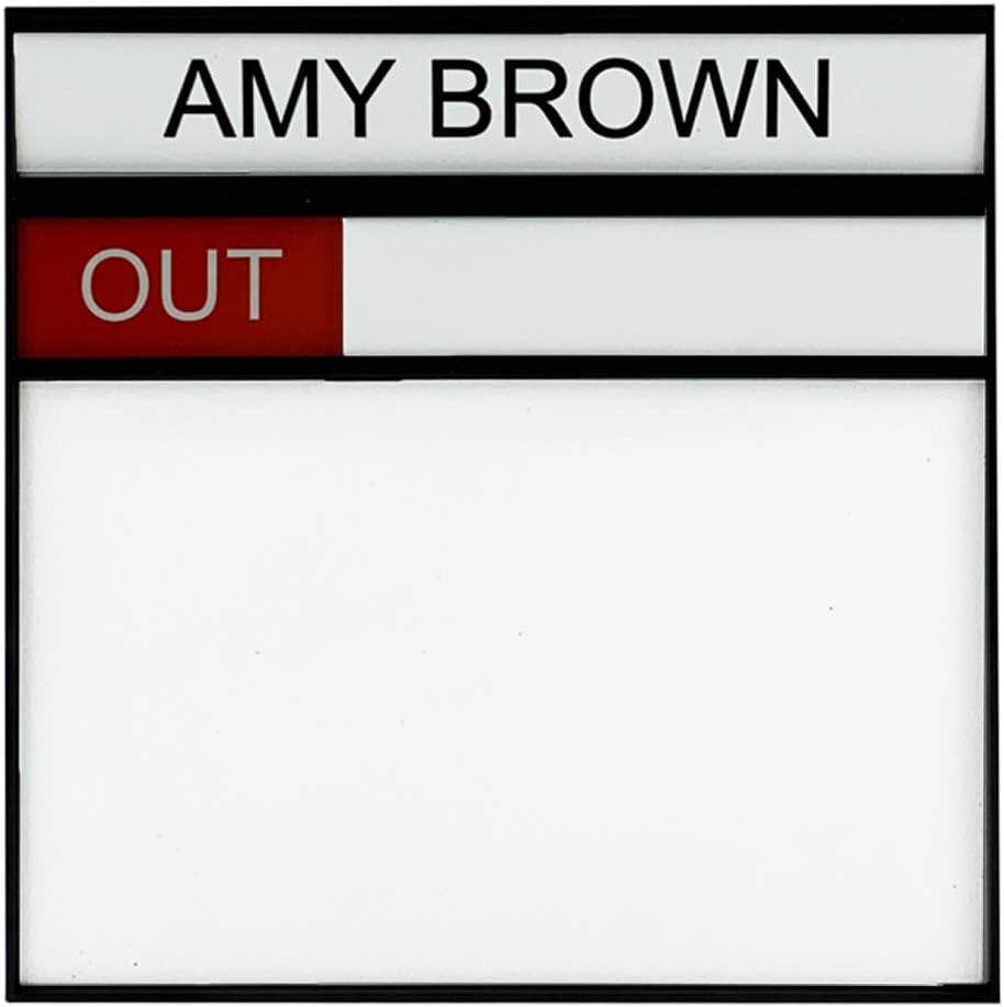 Custom Nameplate Availability Whiteboard Slider Sign, Durable Aluminum Frame, Adhesive Tabs Included for Easy Installation (Silver, 6" x 6")