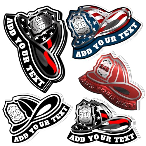 Custom Fireman Helmet Decal - Firefighter Sticker for Cars, Laptops, Phones & Gifts - Waterproof Vinyl, Adults, Dad, Father