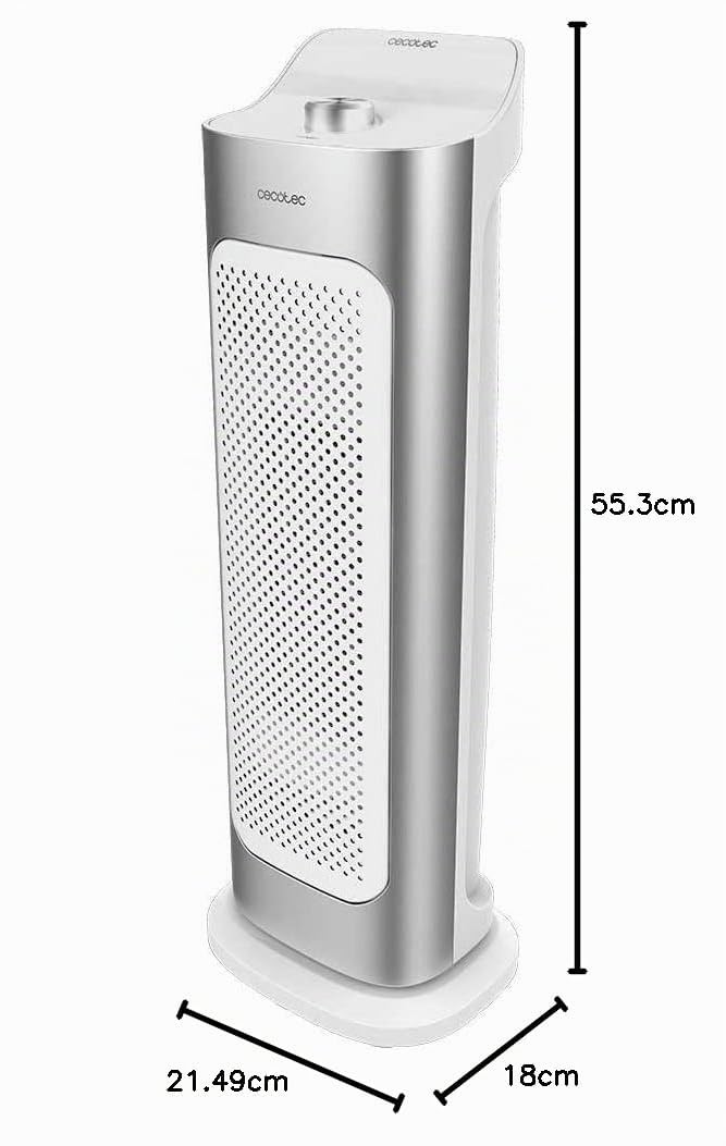 Cecotec Stufa in ceramica ReadyWarm 6700 Ceramic Sky. 2000 W di potenza con 3 modalità di funzionamento: Ventilatore, Eco e Turbo. VerticalDesign